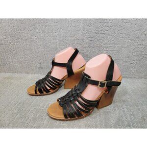 Kork Ease The Original Pepper Women's Size 10 Black Block Heel Strappy Sandals
